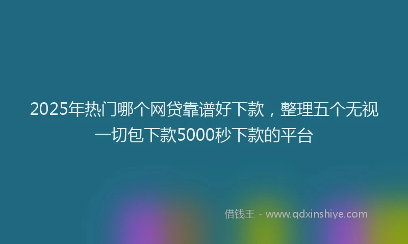 2025年热门哪个网贷靠谱好下款，整理五个无视一切包下款5000秒下款的平台