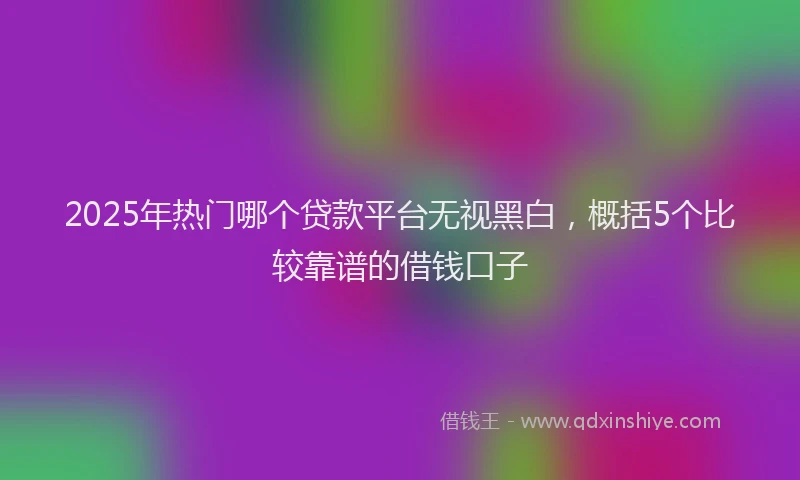 2025年热门哪个贷款平台无视黑白，概括5个比较靠谱的借钱口子