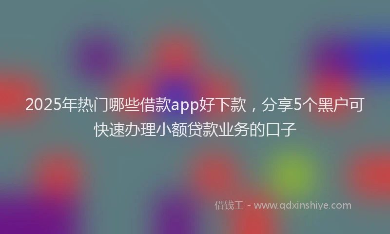2025年热门哪些借款app好下款，分享5个黑户可快速办理小额贷款业务的口子