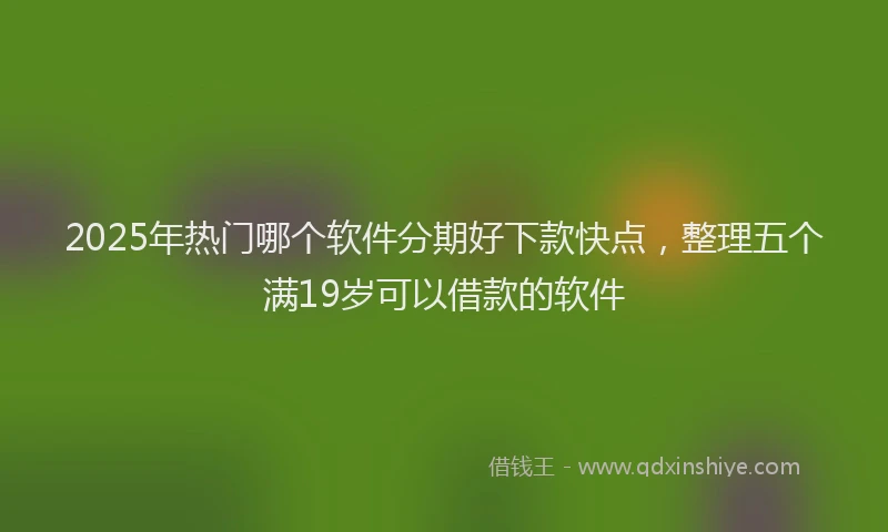 2025年热门哪个软件分期好下款快点，整理五个满19岁可以借款的软件
