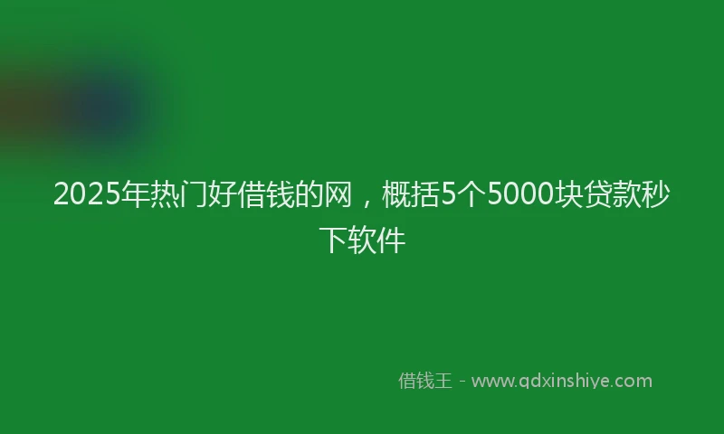 2025年热门好借钱的网，概括5个5000块贷款秒下软件