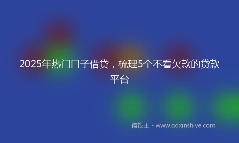 2025年热门口子借贷，梳理5个不看欠款的贷款平台