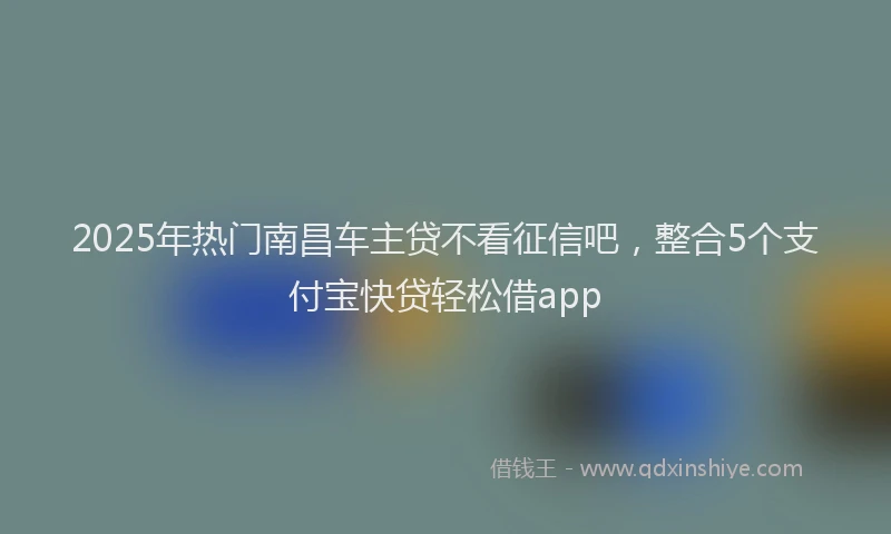 2025年热门南昌车主贷不看征信吧，整合5个支付宝快贷轻松借app