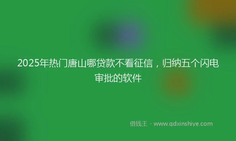 2025年热门唐山哪贷款不看征信，归纳五个闪电审批的软件
