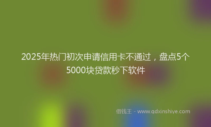 2025年热门初次申请信用卡不通过，盘点5个5000块贷款秒下软件