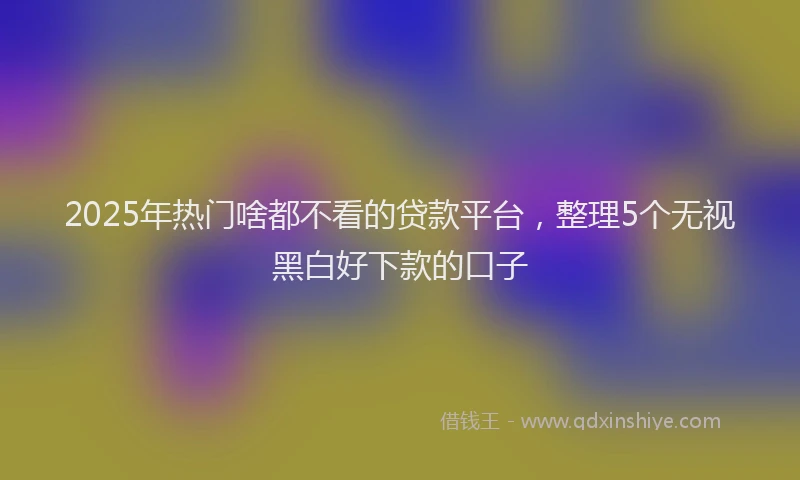2025年热门啥都不看的贷款平台，整理5个无视黑白好下款的口子
