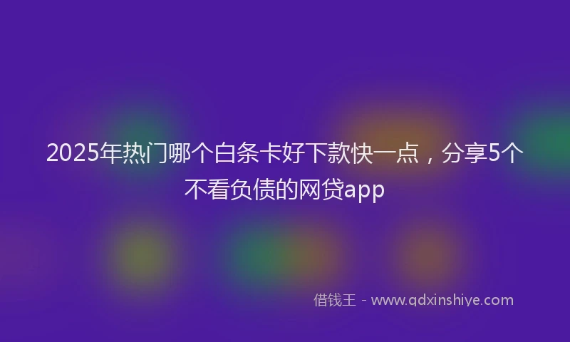 2025年热门哪个白条卡好下款快一点，分享5个不看负债的网贷app