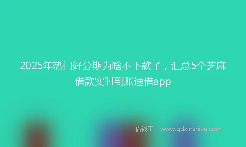 2025年热门好分期为啥不下款了，汇总5个芝麻借款实时到账速借app