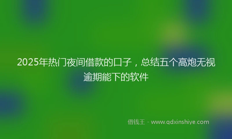 2025年热门夜间借款的口子，总结五个高炮无视逾期能下的软件