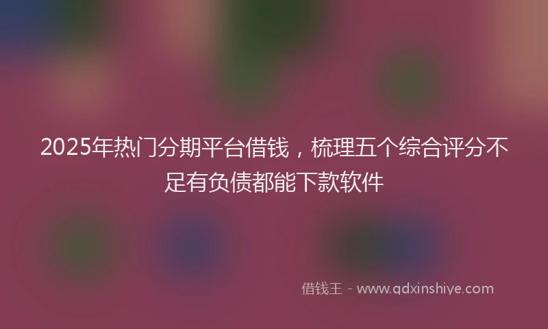 2025年热门分期平台借钱，梳理五个综合评分不足有负债都能下款软件