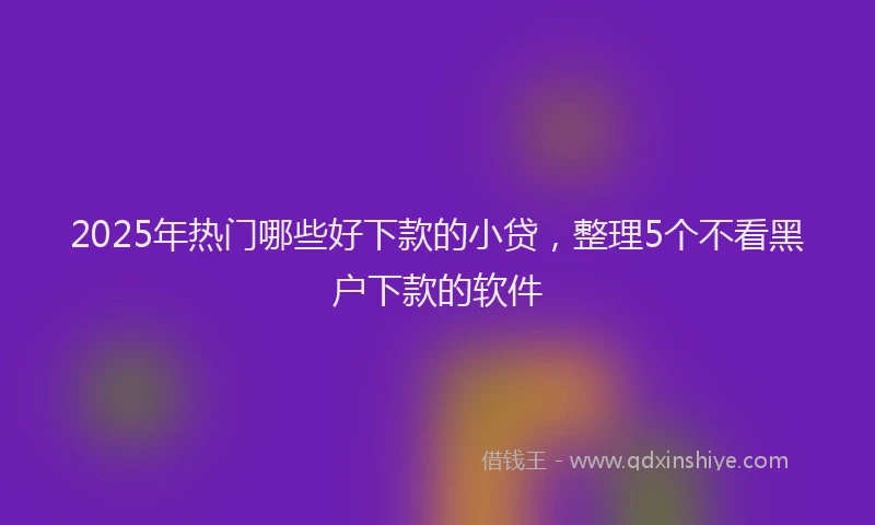 2025年热门哪些好下款的小贷，整理5个不看黑户下款的软件