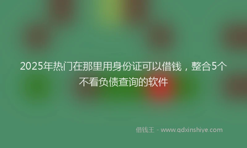 2025年热门在那里用身份证可以借钱，整合5个不看负债查询的软件
