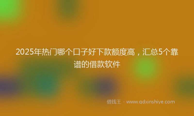 2025年热门哪个口子好下款额度高，汇总5个靠谱的借款软件