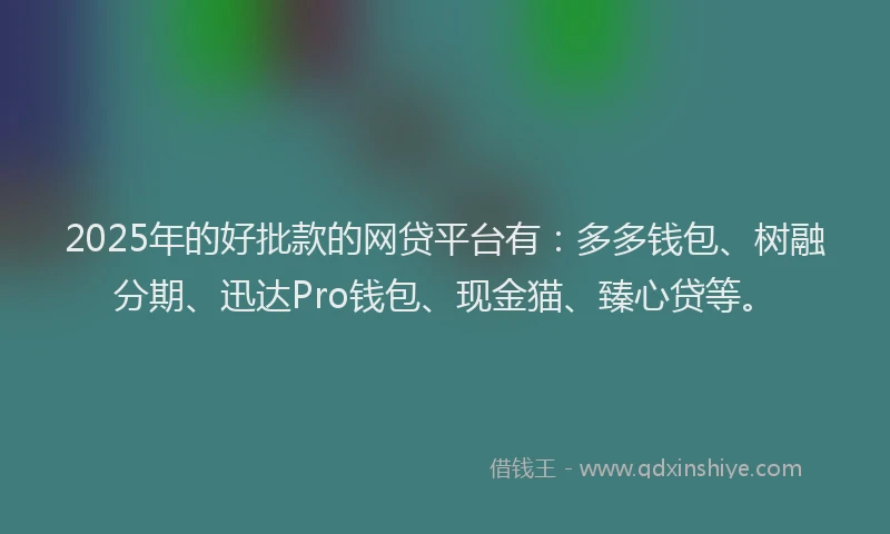 2025年的好批款的网贷平台有：多多钱包、树融分期、迅达Pro钱包、现金猫、臻心贷等。