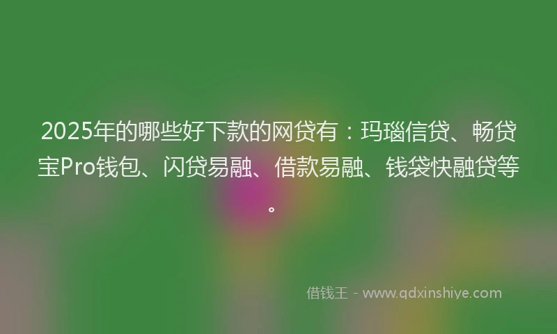 2025年的哪些好下款的网贷有：玛瑙信贷、畅贷宝Pro钱包、闪贷易融、借款易融、钱袋快融贷等。