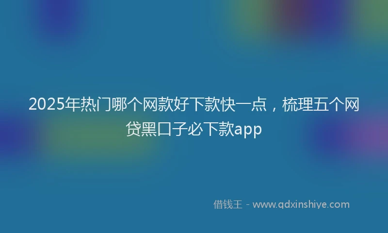 2025年热门哪个网款好下款快一点，梳理五个网贷黑口子必下款app