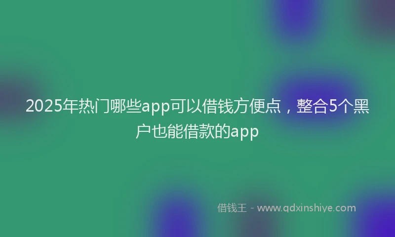 2025年热门哪些app可以借钱方便点，整合5个黑户也能借款的app