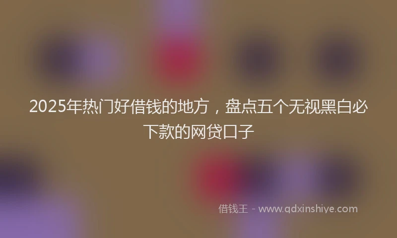 2025年热门好借钱的地方，盘点五个无视黑白必下款的网贷口子