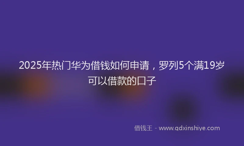 2025年热门华为借钱如何申请，罗列5个满19岁可以借款的口子