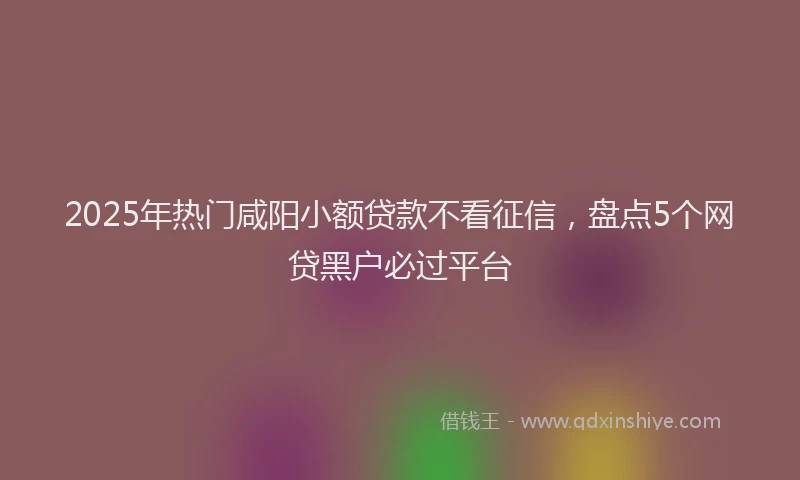 2025年热门咸阳小额贷款不看征信，盘点5个网贷黑户必过平台