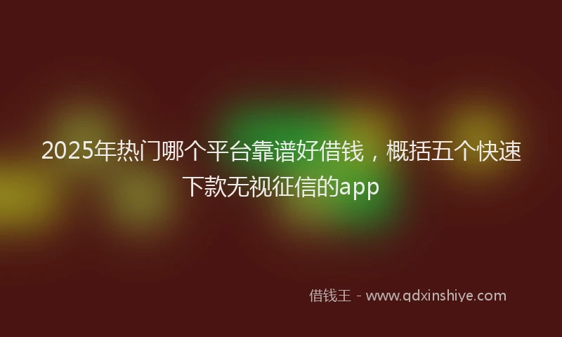 2025年热门哪个平台靠谱好借钱，概括五个快速下款无视征信的app