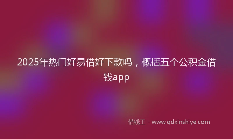 2025年热门好易借好下款吗，概括五个公积金借钱app