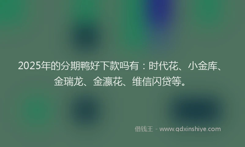 2025年的分期鸭好下款吗有：时代花、小金库、金瑞龙、金瀛花、维信闪贷等。