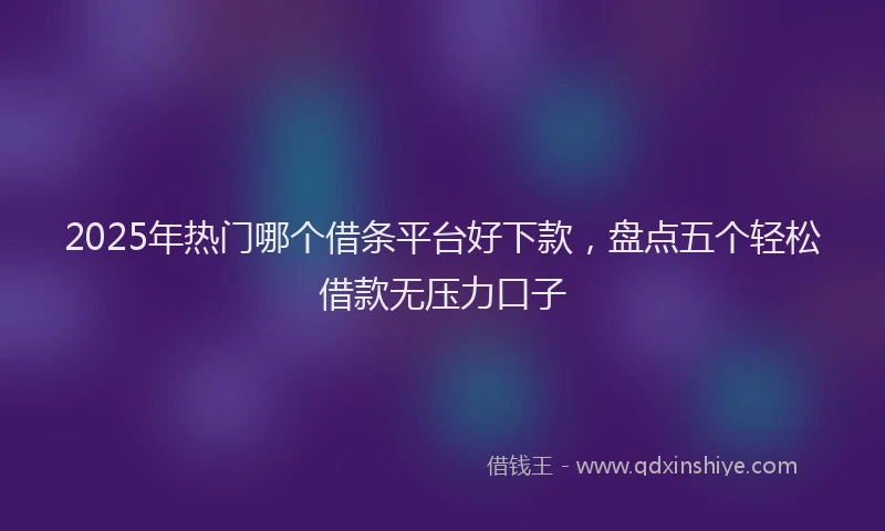 2025年热门哪个借条平台好下款，盘点五个轻松借款无压力口子