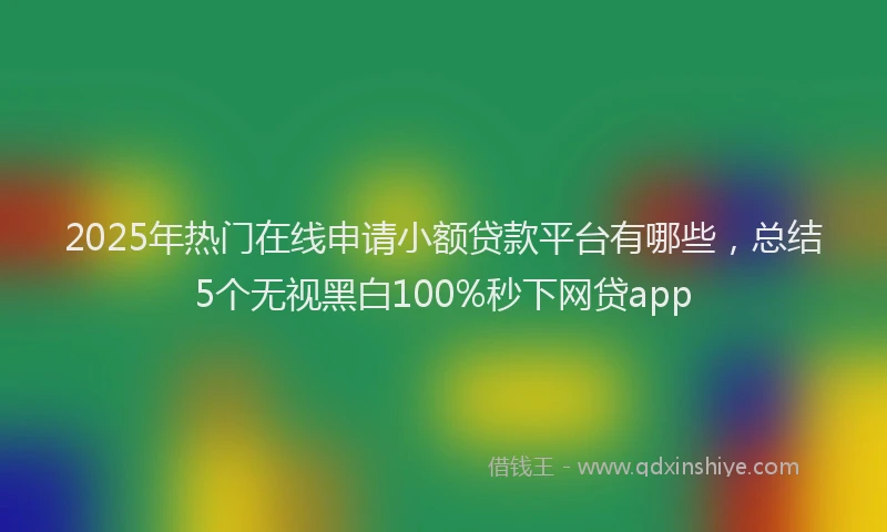 2025年热门在线申请小额贷款平台有哪些，总结5个无视黑白100%秒下网贷app