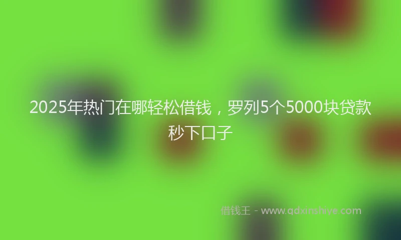 2025年热门在哪轻松借钱，罗列5个5000块贷款秒下口子