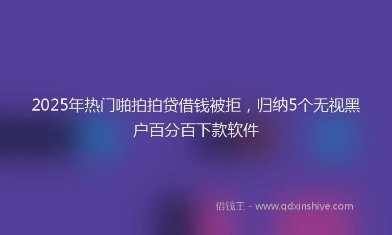 2025年热门啪拍拍贷借钱被拒，归纳5个无视黑户百分百下款软件