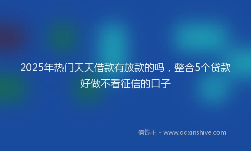 2025年热门天天借款有放款的吗，整合5个贷款好做不看征信的口子