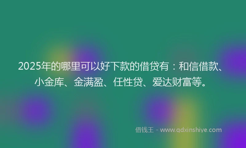 2025年的哪里可以好下款的借贷有：和信借款、小金库、金满盈、任性贷、爱达财富等。