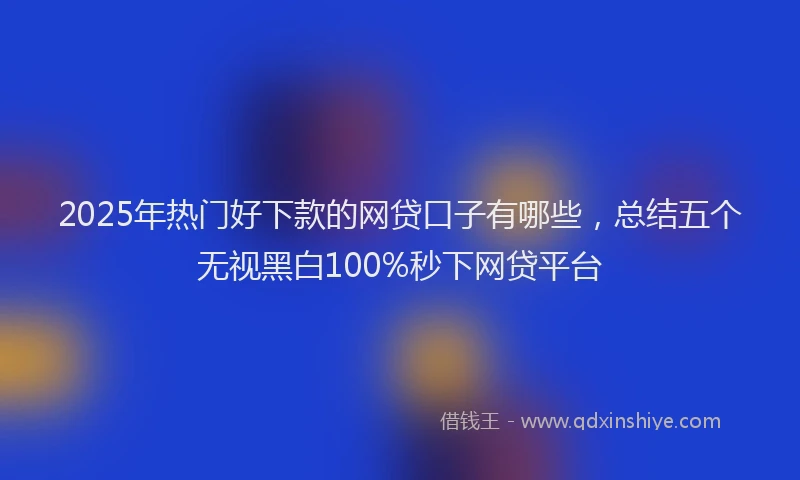 2025年热门好下款的网贷口子有哪些，总结五个无视黑白100%秒下网贷平台