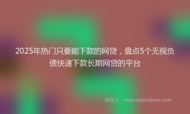 2025年热门只要能下款的网贷，盘点5个无视负债快速下款长期网贷的平台
