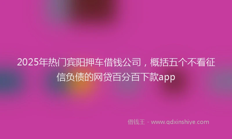 2025年热门宾阳押车借钱公司，概括五个不看征信负债的网贷百分百下款app