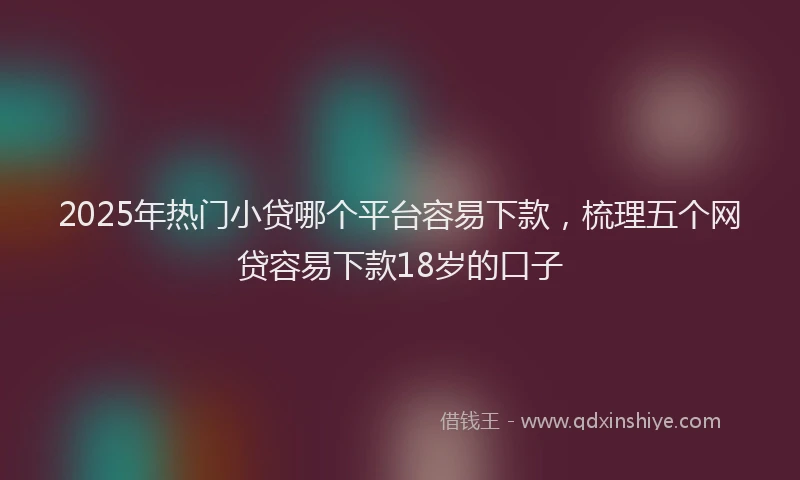 2025年热门小贷哪个平台容易下款，梳理五个网贷容易下款18岁的口子