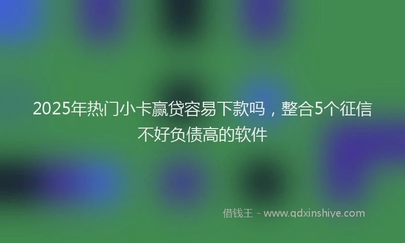2025年热门小卡赢贷容易下款吗，整合5个征信不好负债高的软件