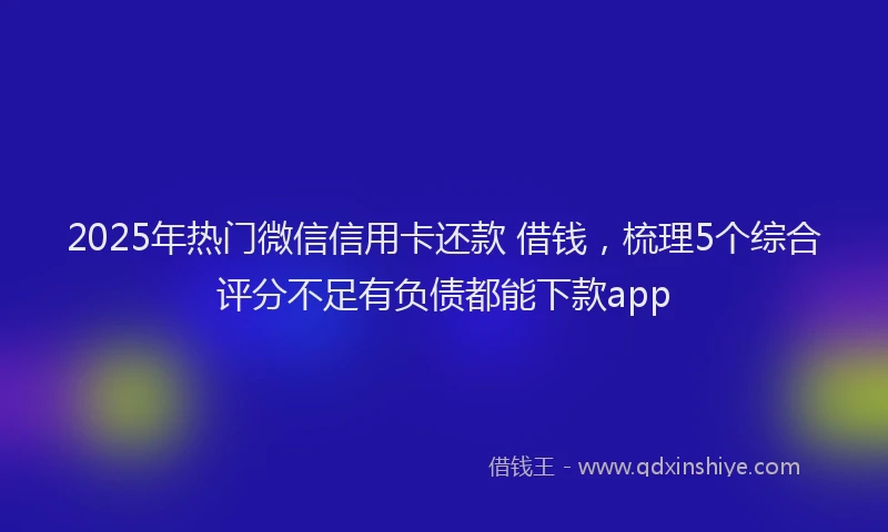 2025年热门微信信用卡还款 借钱，梳理5个综合评分不足有负债都能下款app