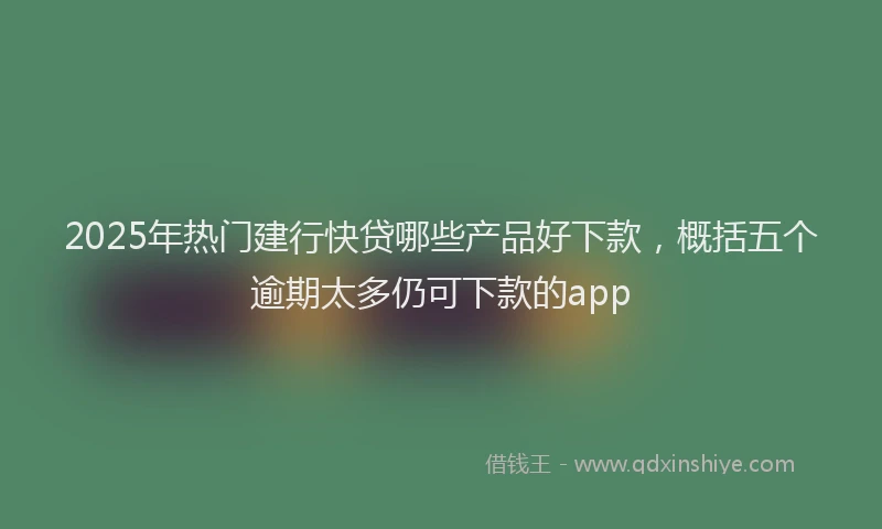 2025年热门建行快贷哪些产品好下款，概括五个逾期太多仍可下款的app