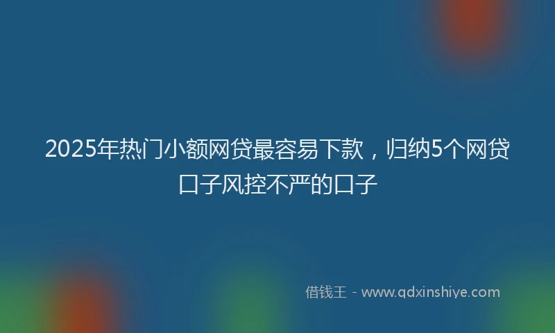 2025年热门小额网贷最容易下款，归纳5个网贷口子风控不严的口子