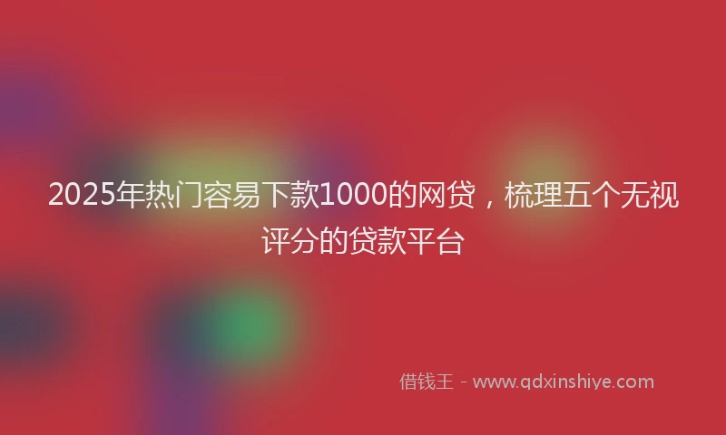 2025年热门容易下款1000的网贷，梳理五个无视评分的贷款平台