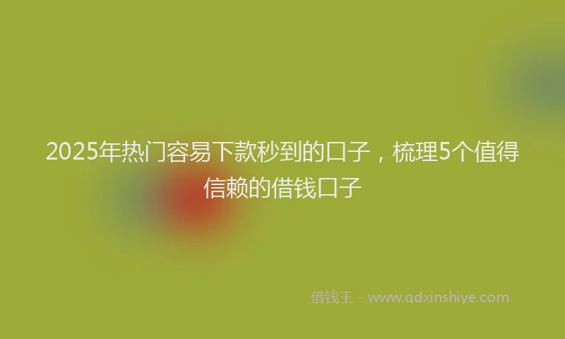 2025年热门容易下款秒到的口子，梳理5个值得信赖的借钱口子