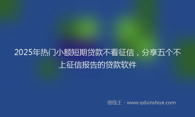 2025年热门小额短期贷款不看征信，分享五个不上征信报告的贷款软件
