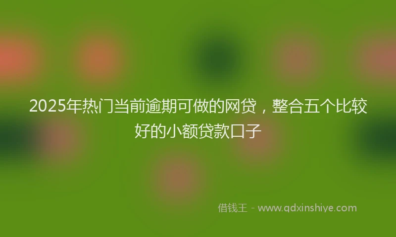 2025年热门当前逾期可做的网贷，整合五个比较好的小额贷款口子