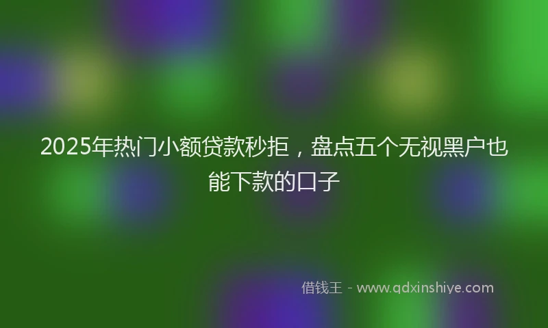2025年热门小额贷款秒拒，盘点五个无视黑户也能下款的口子