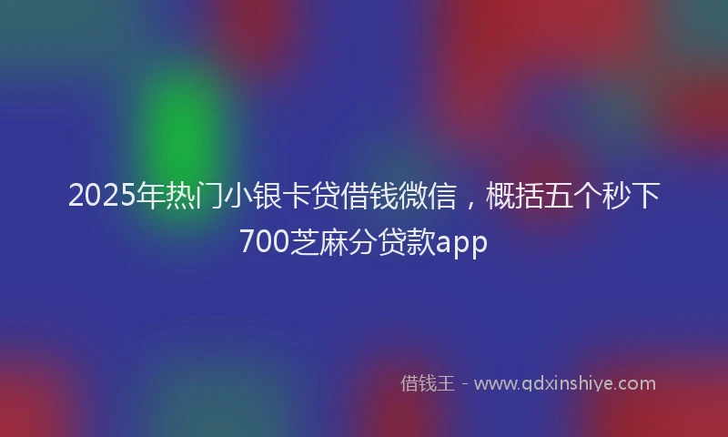 2025年热门小银卡贷借钱微信，概括五个秒下700芝麻分贷款app