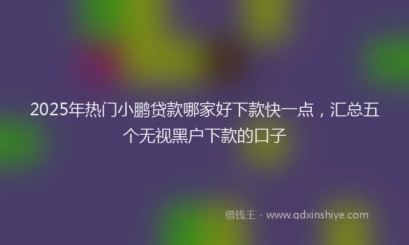 2025年热门小鹏贷款哪家好下款快一点，汇总五个无视黑户下款的口子