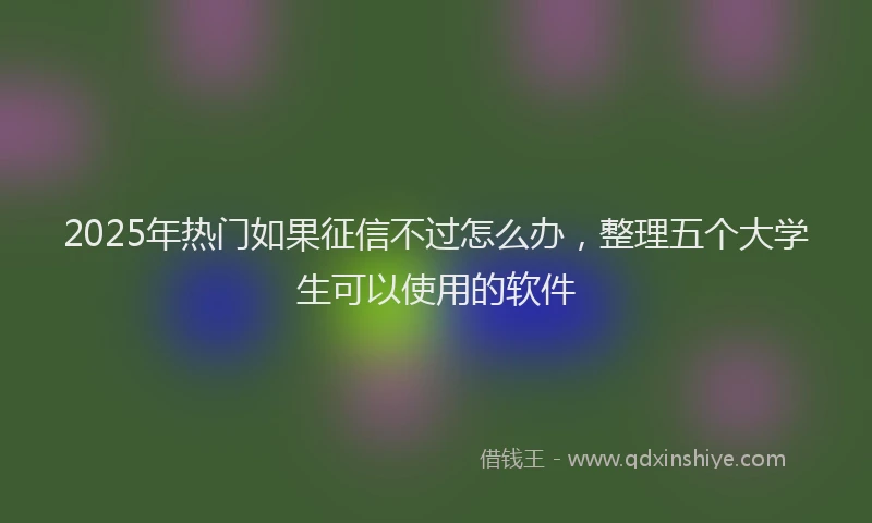2025年热门如果征信不过怎么办，整理五个大学生可以使用的软件