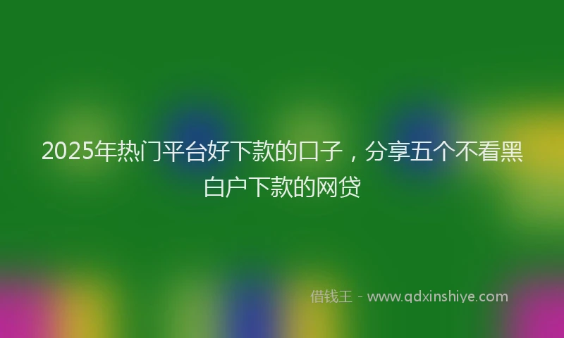 2025年热门平台好下款的口子，分享五个不看黑白户下款的网贷